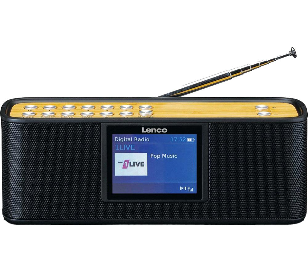 LENCO PDR-045 Portable DAB+/FM Bluetooth Radio - Black & Bamboo image number 4 of 5