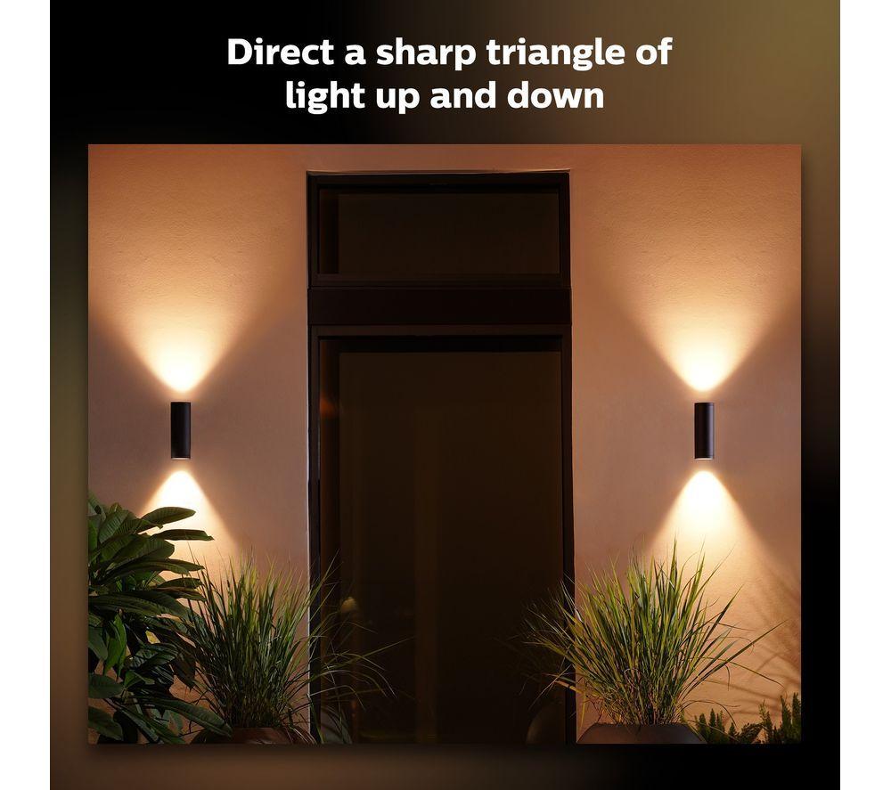 PHILIPS HUE Appear White & Colour Ambiance Smart Outdoor LED Wall Light - Black, Twin Pack image number 2 of 7