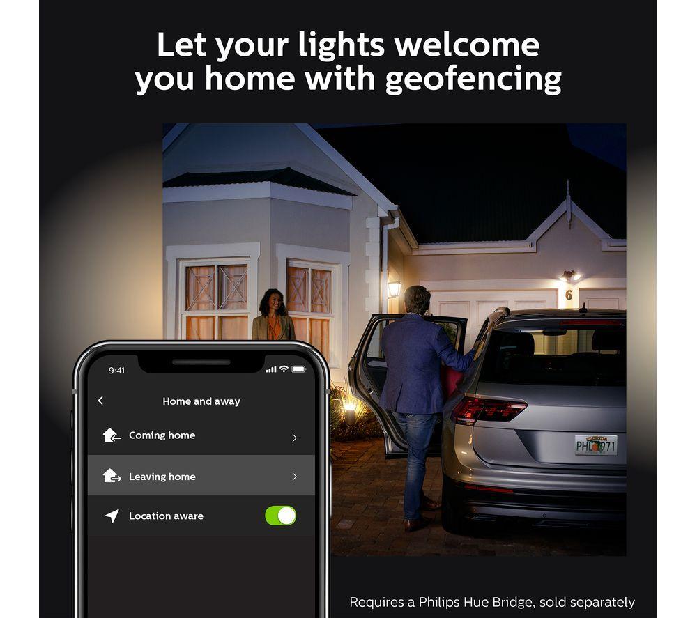 PHILIPS HUE Lily White & Colour Ambiance Smart Outdoor LED Spotlight Starter Kit - Black, Triple Pack image number 6 of 9