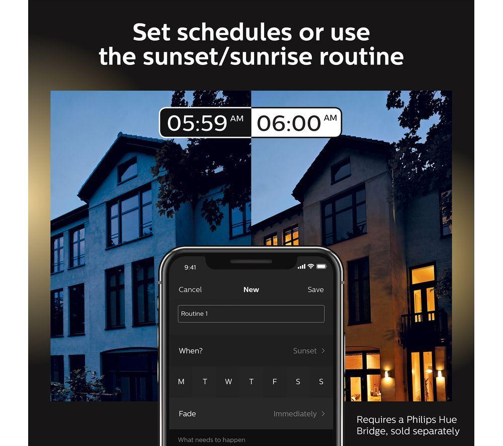 PHILIPS HUE Lily White & Colour Ambiance Smart Outdoor LED Spotlight Starter Kit - Black, Triple Pack image number 7 of 9