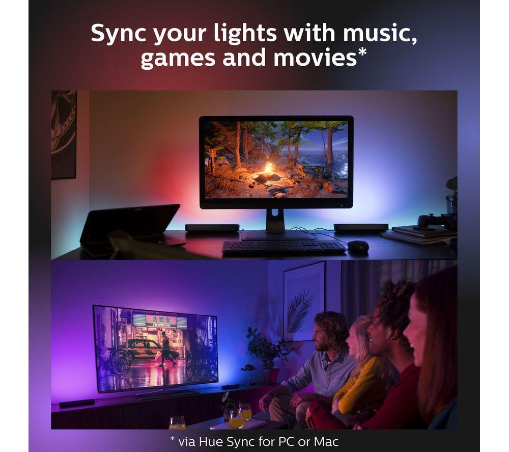 PHILIPS HUE White and Colour Ambiance Play Light Bar Plus Starter Kit - Black, Twin Pack image number 6 of 10