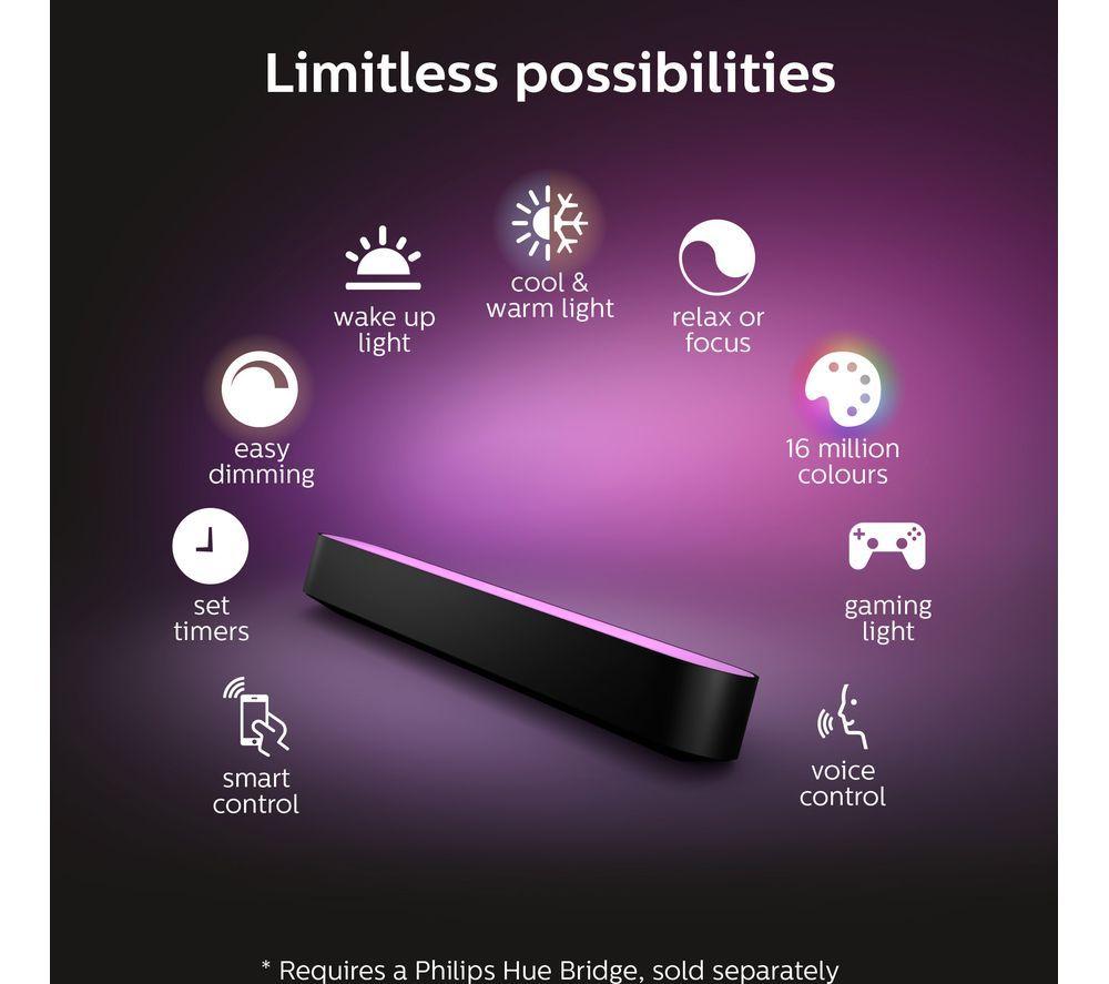 PHILIPS HUE White and Colour Ambiance Play Light Bar Plus Starter Kit - Black, Twin Pack image number 8 of 10