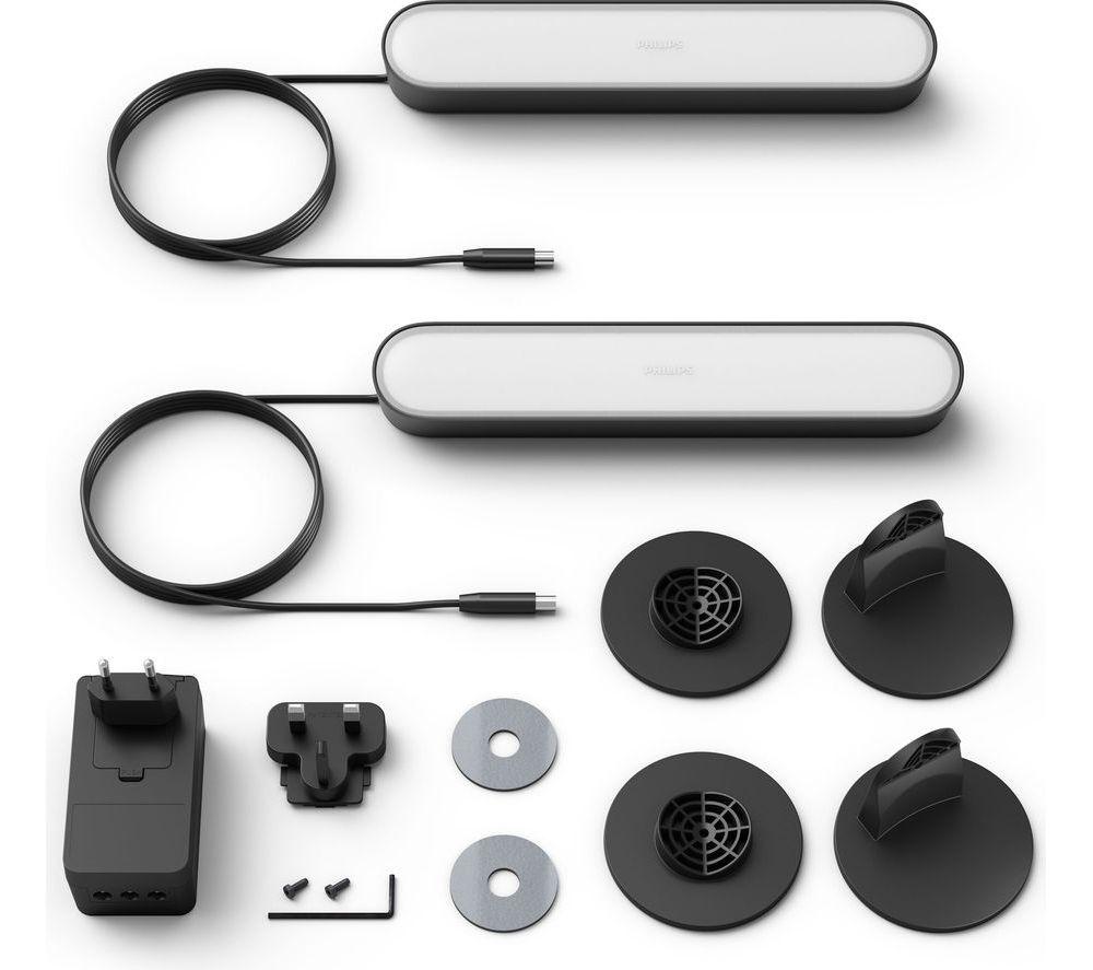 PHILIPS HUE White and Colour Ambiance Play Light Bar Plus Starter Kit - Black, Twin Pack image number 9 of 10