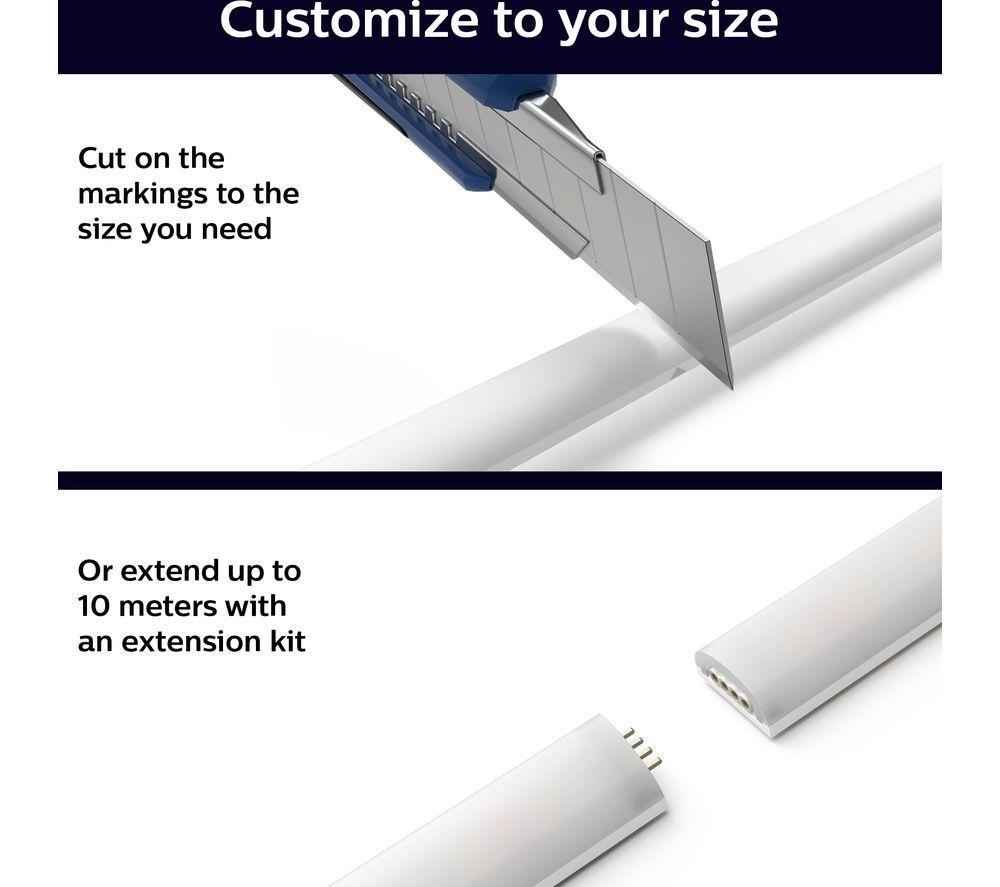 PHILIPS HUE White and Colour Ambiance Gradient Lightstrip with 1 m Extension - 2 m image number 4 of 8