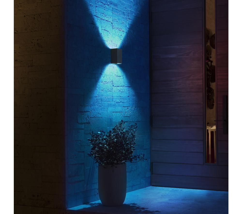PHILIPS HUE White and Color Ambiance Resonate Smart Outdoor LED Wall Lamp - Black, Twin Pack image number 4 of 4