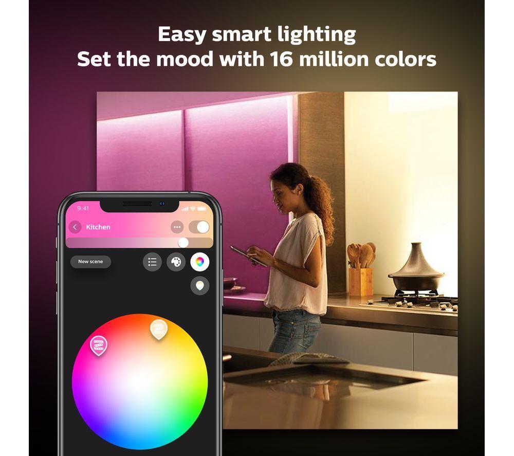 PHILIPS HUE Play White & Colour Ambiance Smart Light Bar Twin Pack with Lightstrip - Black & White image number 3 of 12