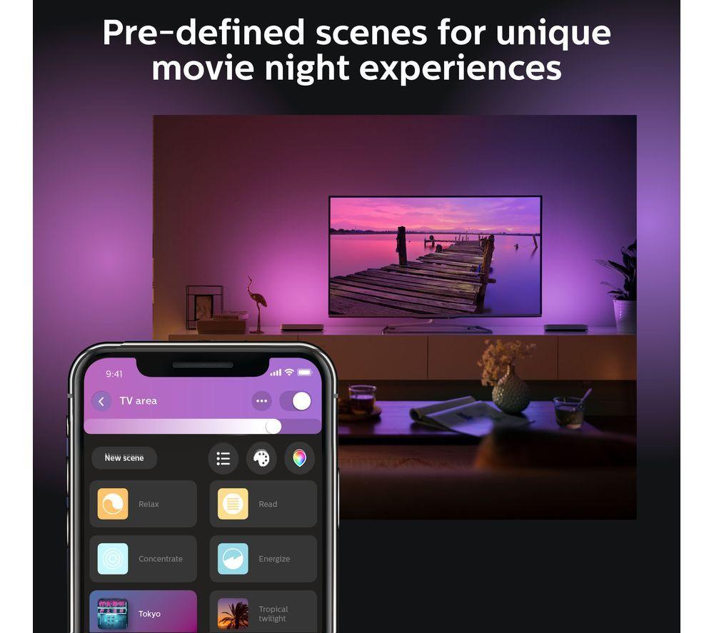 PHILIPS HUE Play White & Colour Ambiance Smart Light Bar Twin Pack with Lightstrip - Black & White image number 4 of 12
