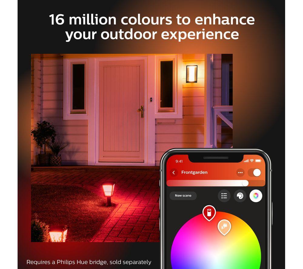 PHILIPS HUE Impress White & Colour Ambiance Smart Outdoor LED Wall Light - Slim, Twin Pack image number 5 of 10
