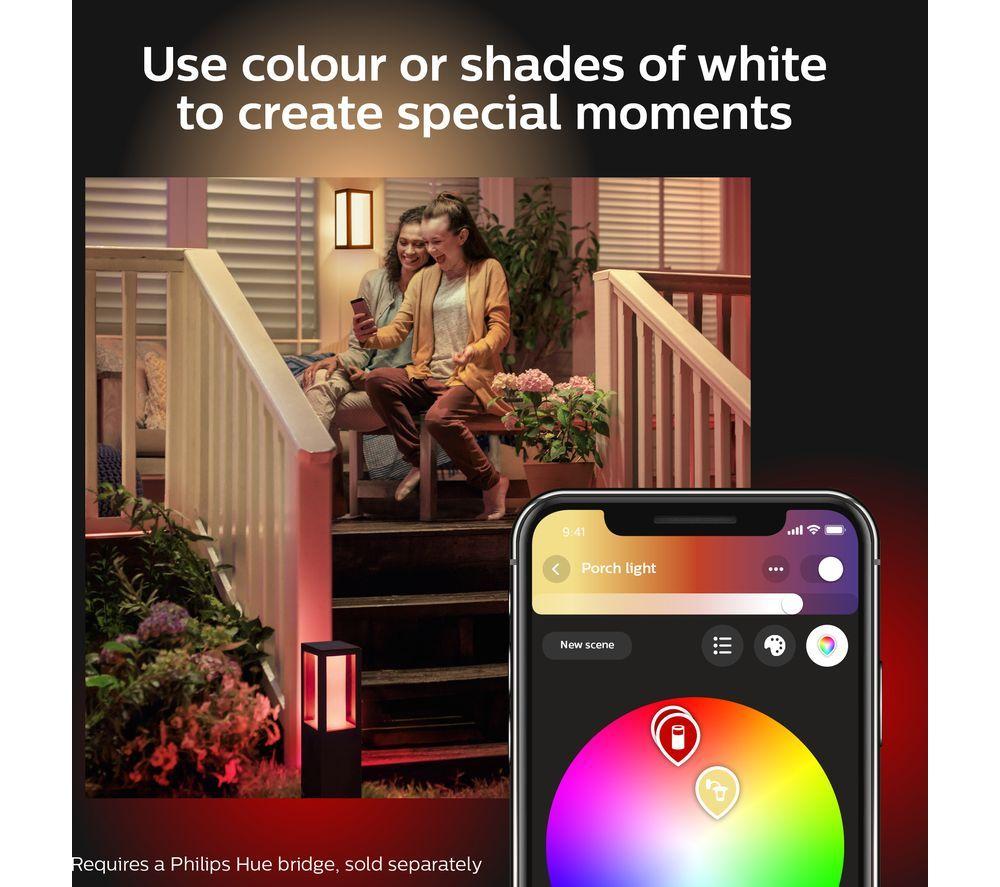 PHILIPS HUE Impress White & Colour Ambiance Smart Outdoor LED Wall Light - Slim, Twin Pack image number 6 of 10