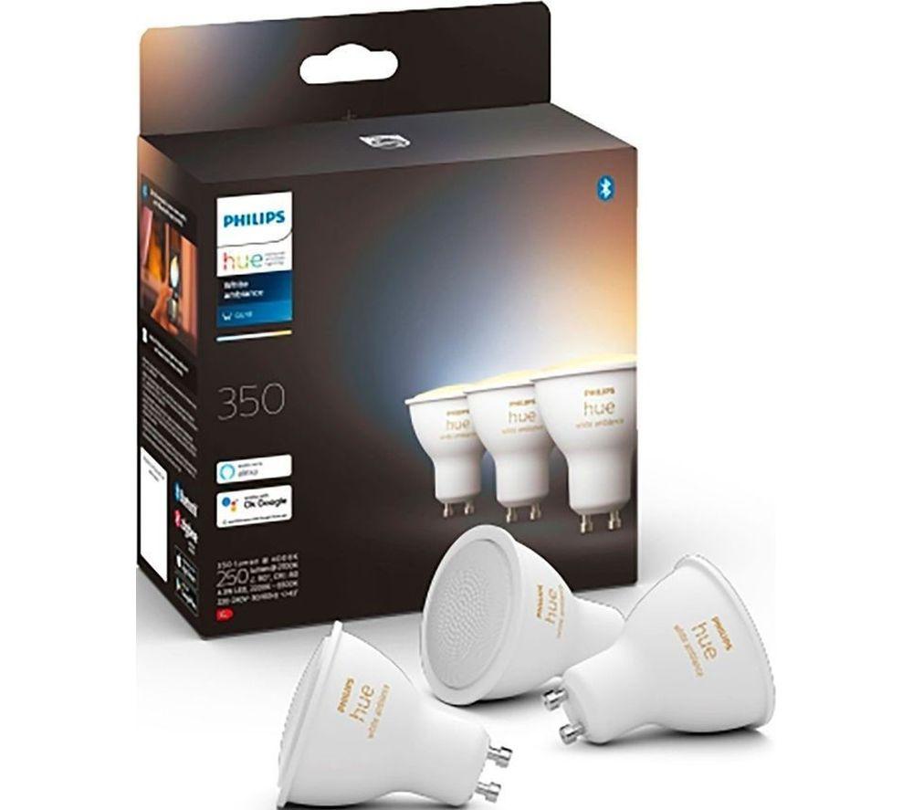 PHILIPS HUE White Ambiance Smart LED Spotlight - GU10, Triple Pack