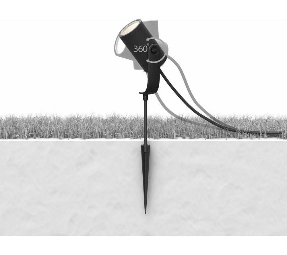 PHILIPS HUE Lily White & Colour Ambiance Smart Outdoor LED Spotlight Extension - Black image number 6 of 11