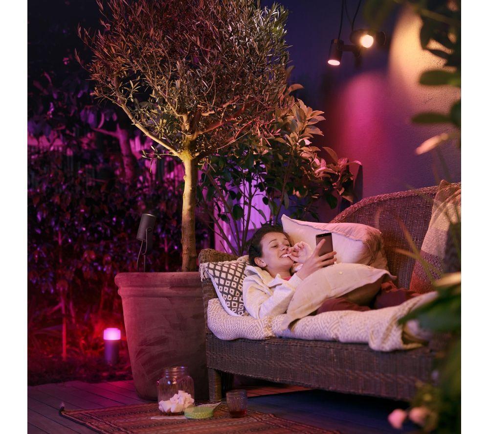 PHILIPS HUE Lily White & Colour Ambiance Smart Outdoor LED Spotlight Extension - Black image number 11 of 11