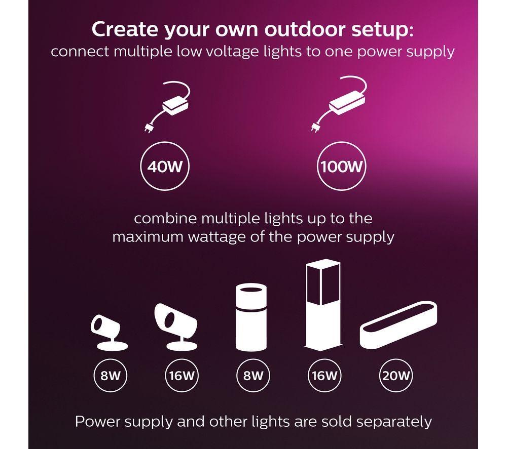 PHILIPS HUE Amarant White & Colour Ambiance LED Smart Outdoor Light - Black image number 8 of 8
