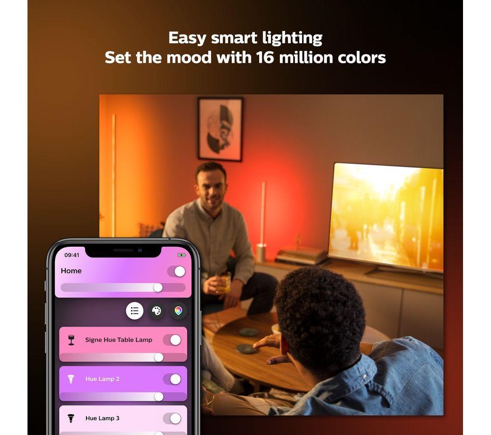 PHILIPS HUE Signe Gradient White & Colour Ambiance Smart LED Table Lamp - White image number 4 of 10