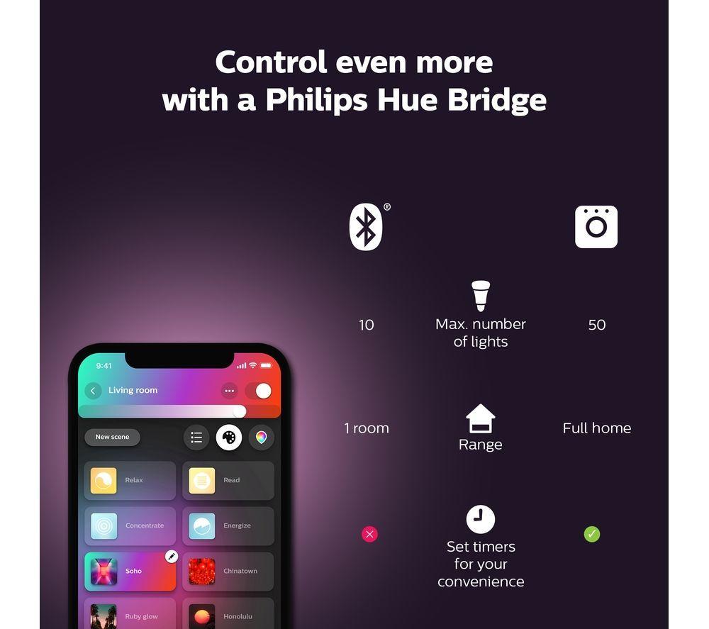 PHILIPS HUE Signe Gradient White & Colour Ambiance Smart LED Table Lamp - White image number 10 of 10