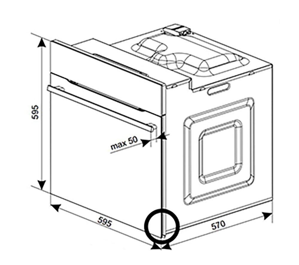 CDA SC050BL Electric Pyrolytic Oven - Matt Black image number 2 of 6