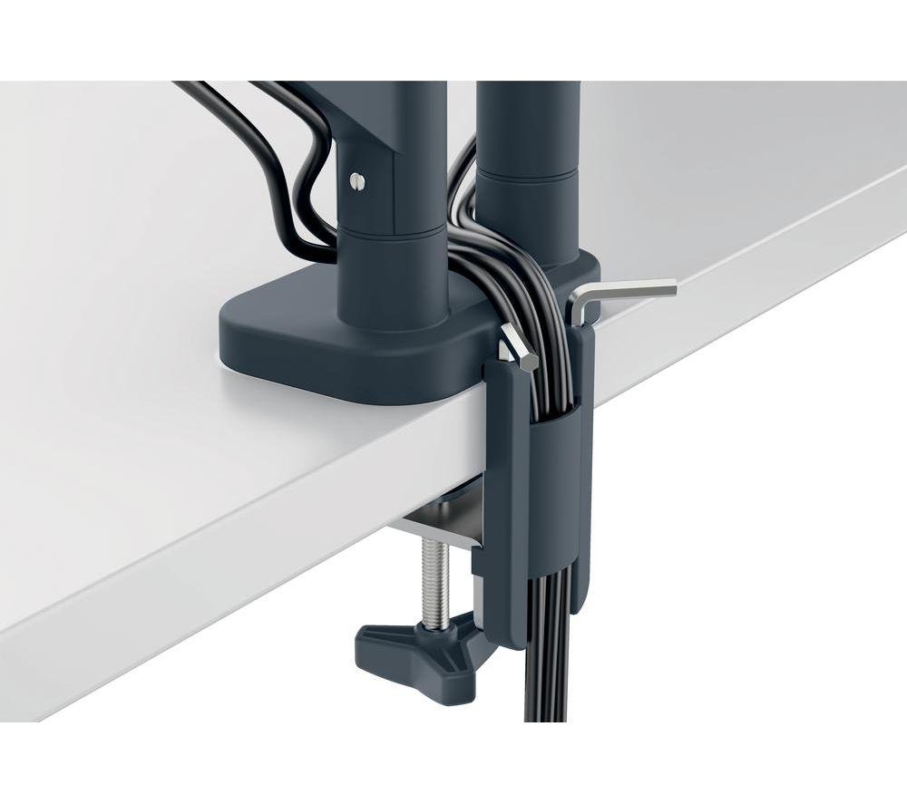 LEITZ Ergo Dual Arm Tilt & Swivel 17-32" Monitor Desk Mount Grey image number 5 of 9