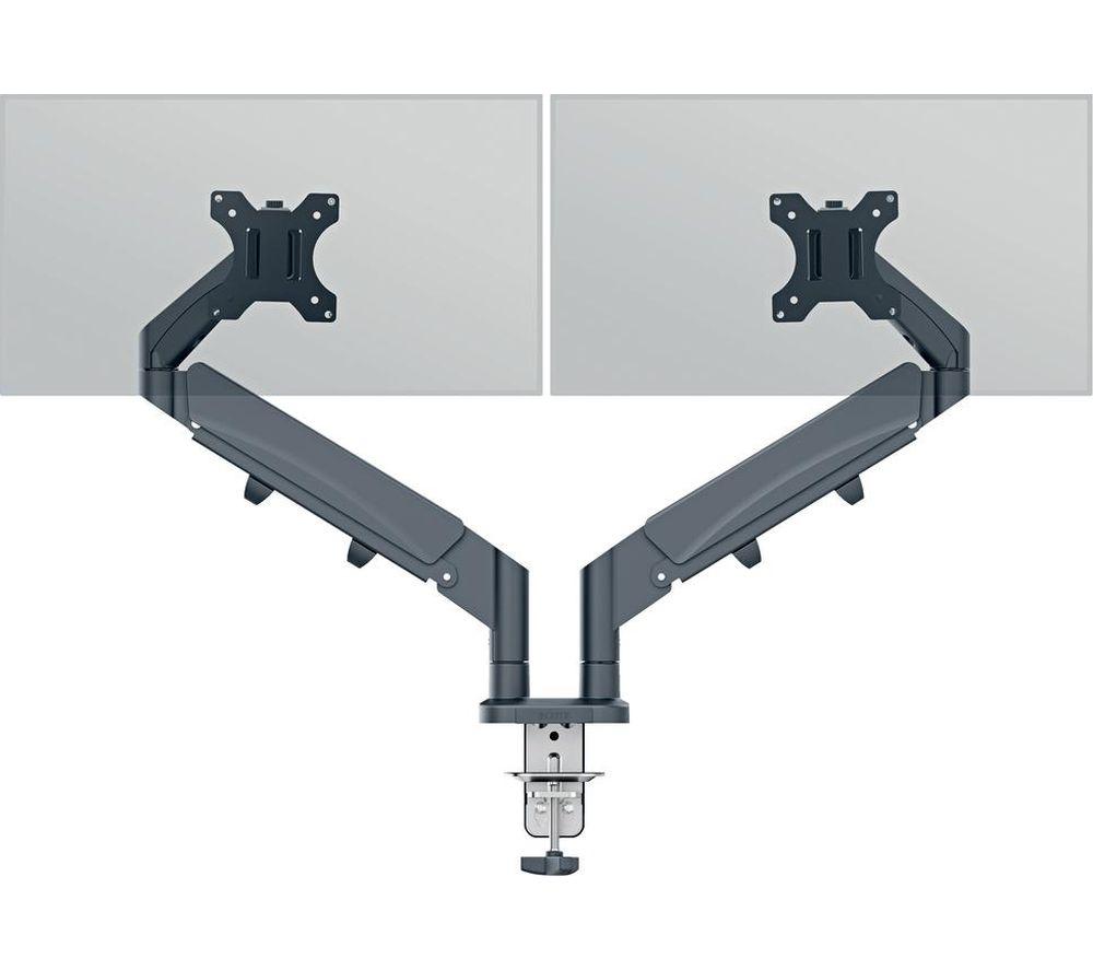 LEITZ Ergo Dual Arm Tilt & Swivel 17-32" Monitor Desk Mount Grey image number 6 of 9