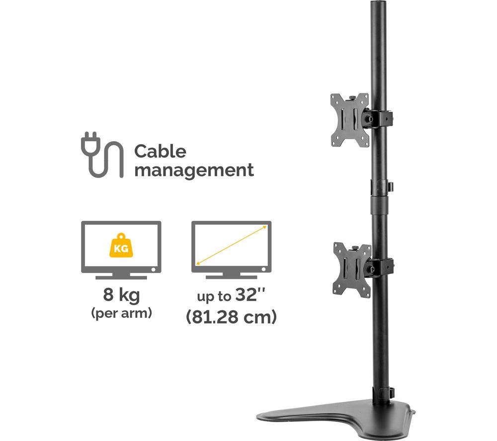 FELLOWES Seasa Dual Arm Full Motion 32" Monitor Stand - Black image number 3 of 5