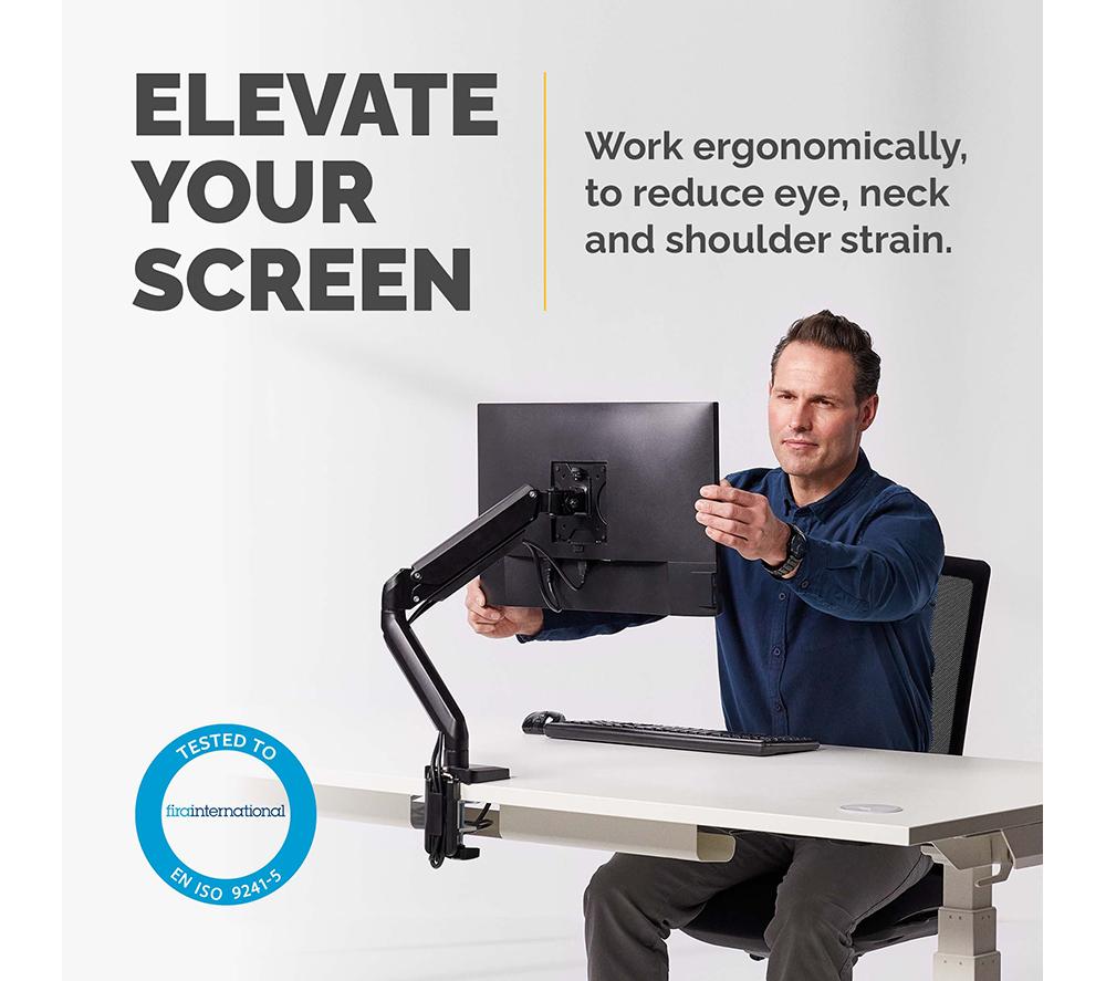 FELLOWES Platinum Single Arm Tilt & Swivel 40" Monitor Desk Mount image number 2 of 7