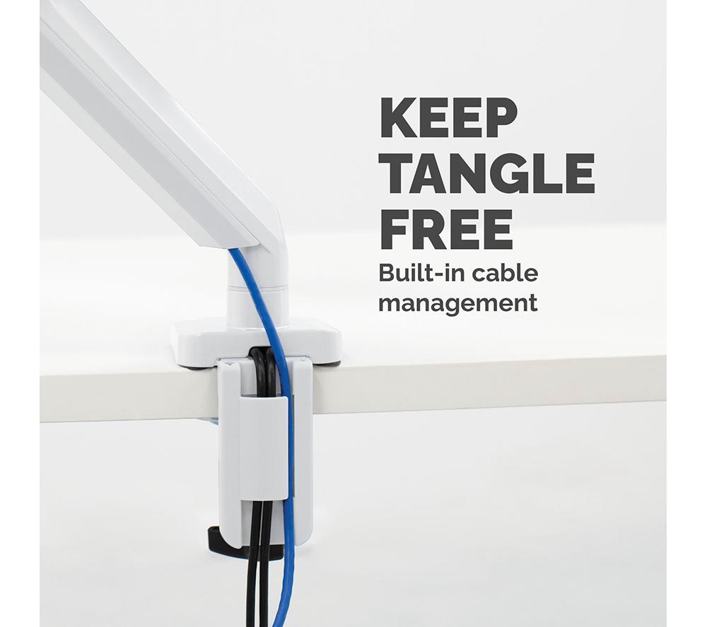 FELLOWES Platinum Series Single Arm Tilt & Swivel 40" Monitor Desk Mount - White image number 6 of 7