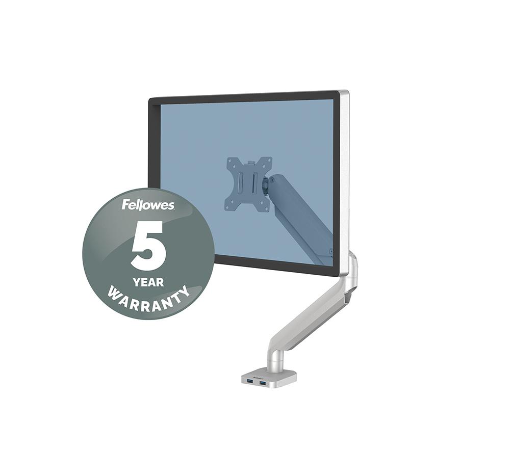 FELLOWES Platinum Series Single Arm Tilt & Swivel 40" Monitor Desk Mount - Silver image number 7 of 7