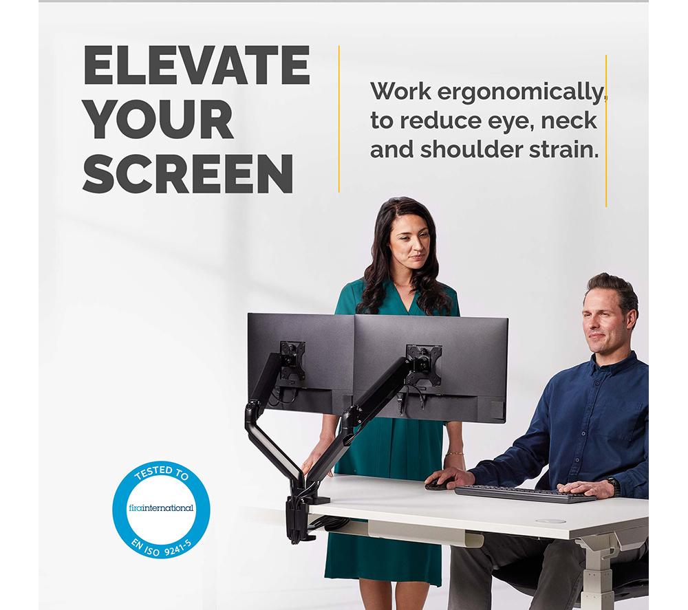 FELLOWES Platinum Series Dual Arm Full Motion 40" Monitor Desk Mount image number 2 of 11