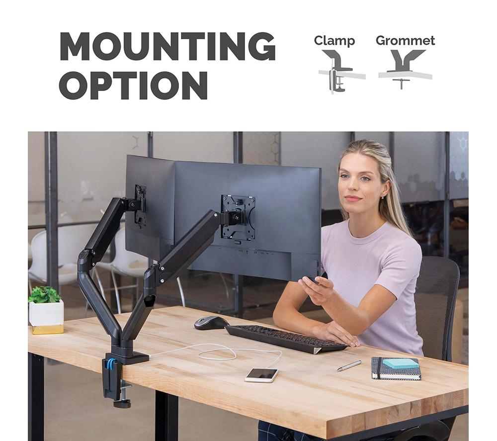 FELLOWES Platinum Series Dual Arm Full Motion 40" Monitor Desk Mount image number 5 of 11