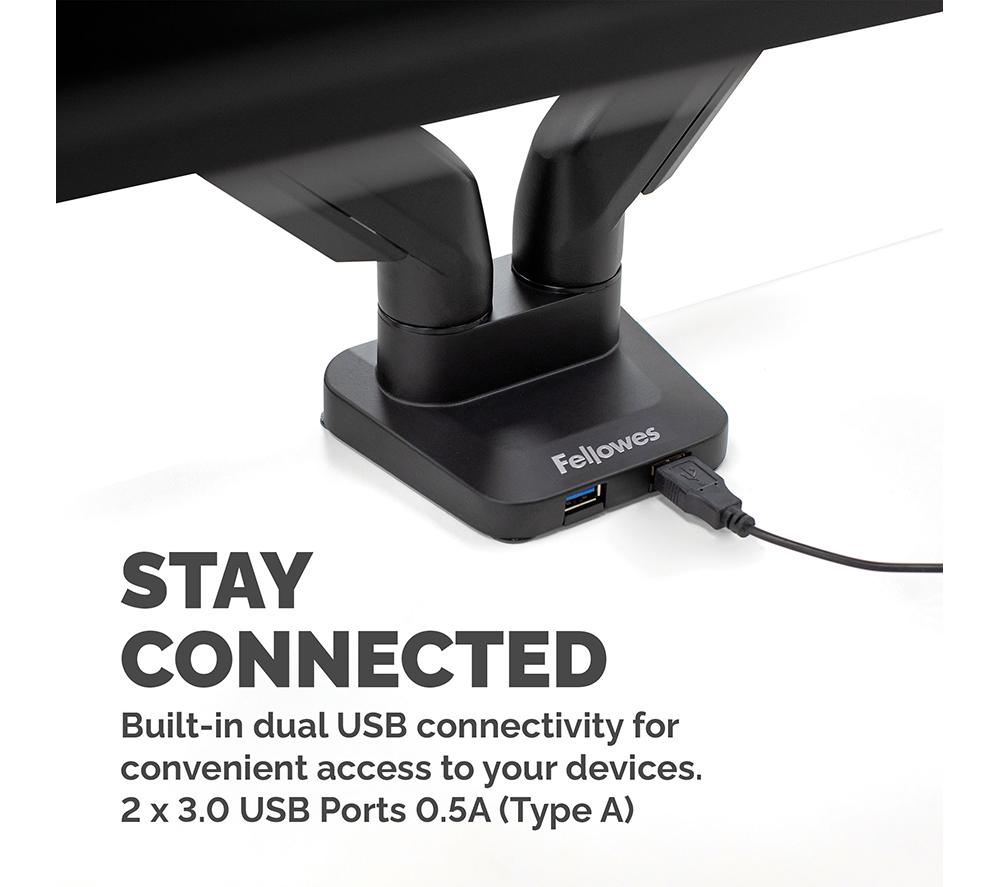 FELLOWES Platinum Series Dual Arm Full Motion 40" Monitor Desk Mount image number 6 of 11