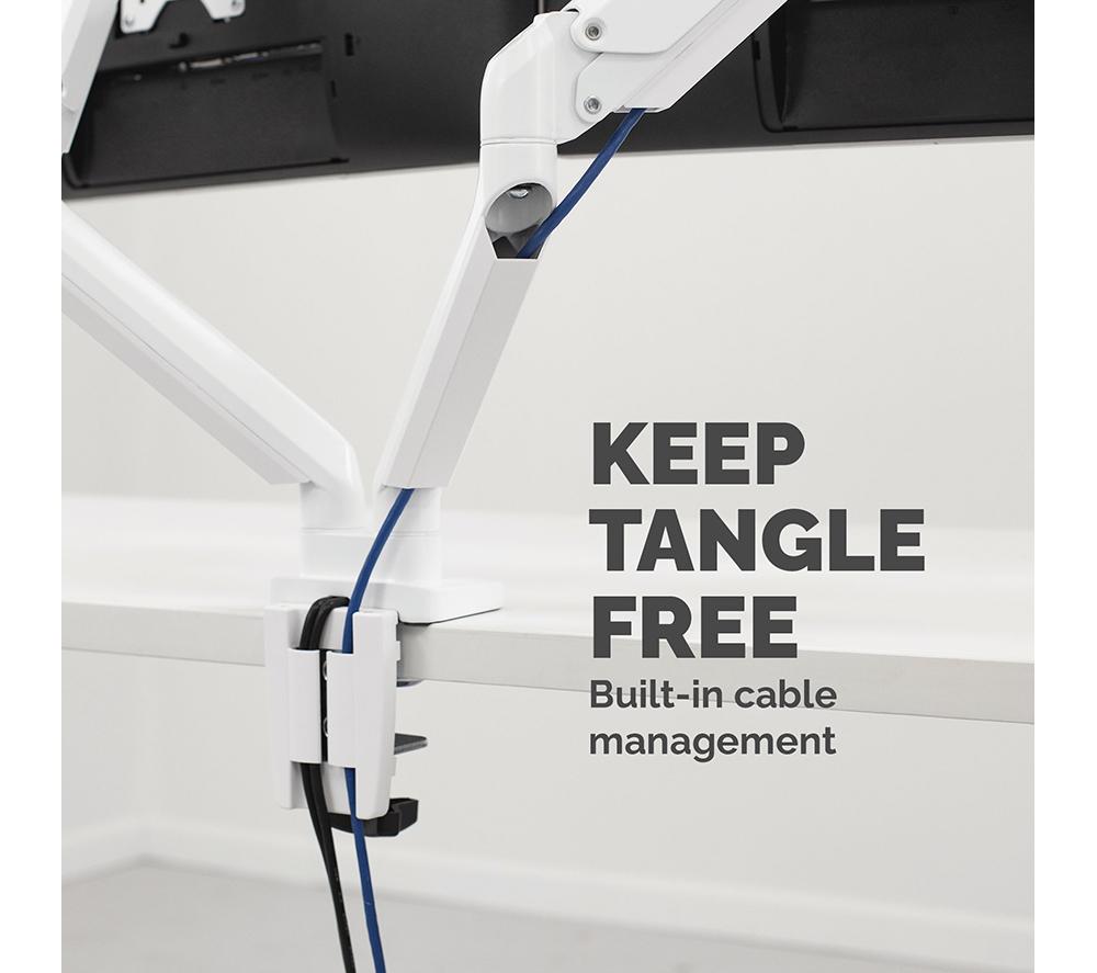FELLOWES Platinum Series Dual Arm Full Motion 40" Monitor Desk Mount - White image number 6 of 7