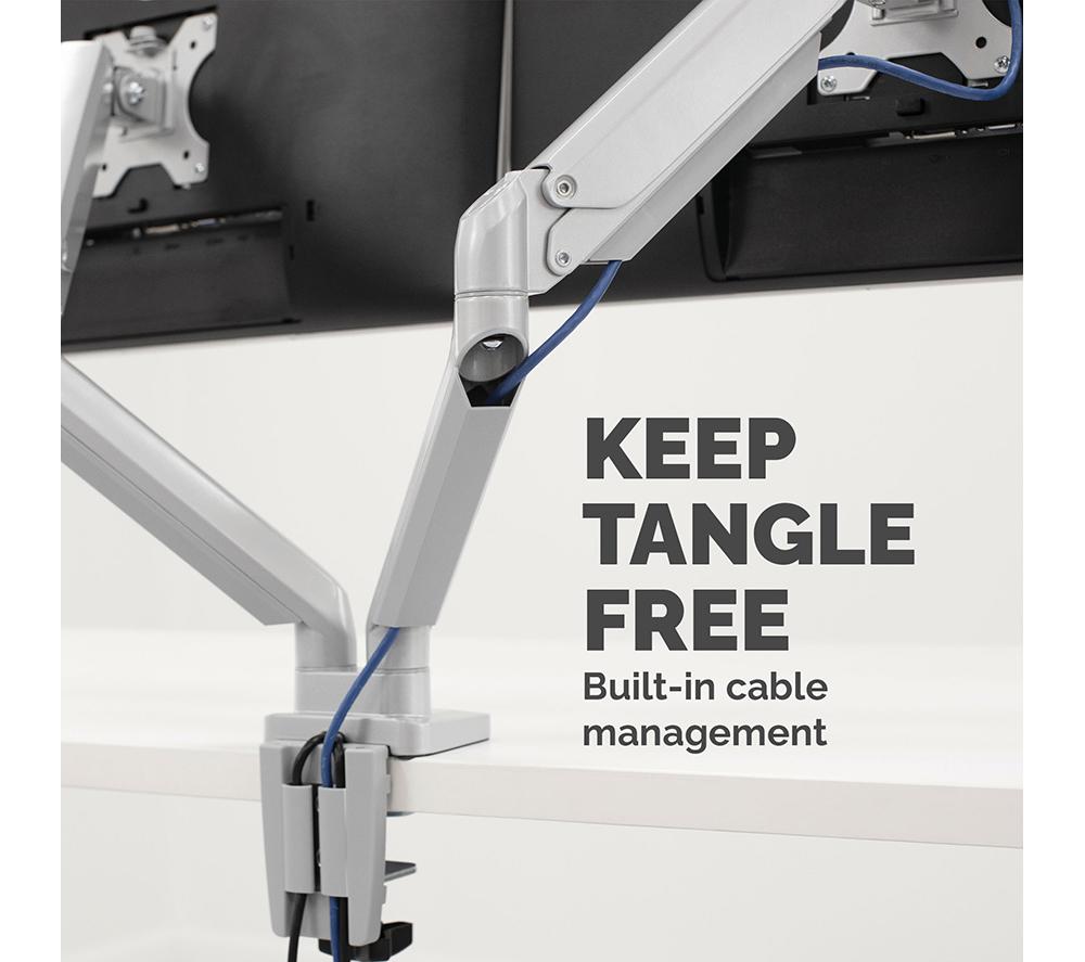 FELLOWES Platinum Series Dual Arm Full Motion 40" Monitor Desk Mount - Silver image number 6 of 7