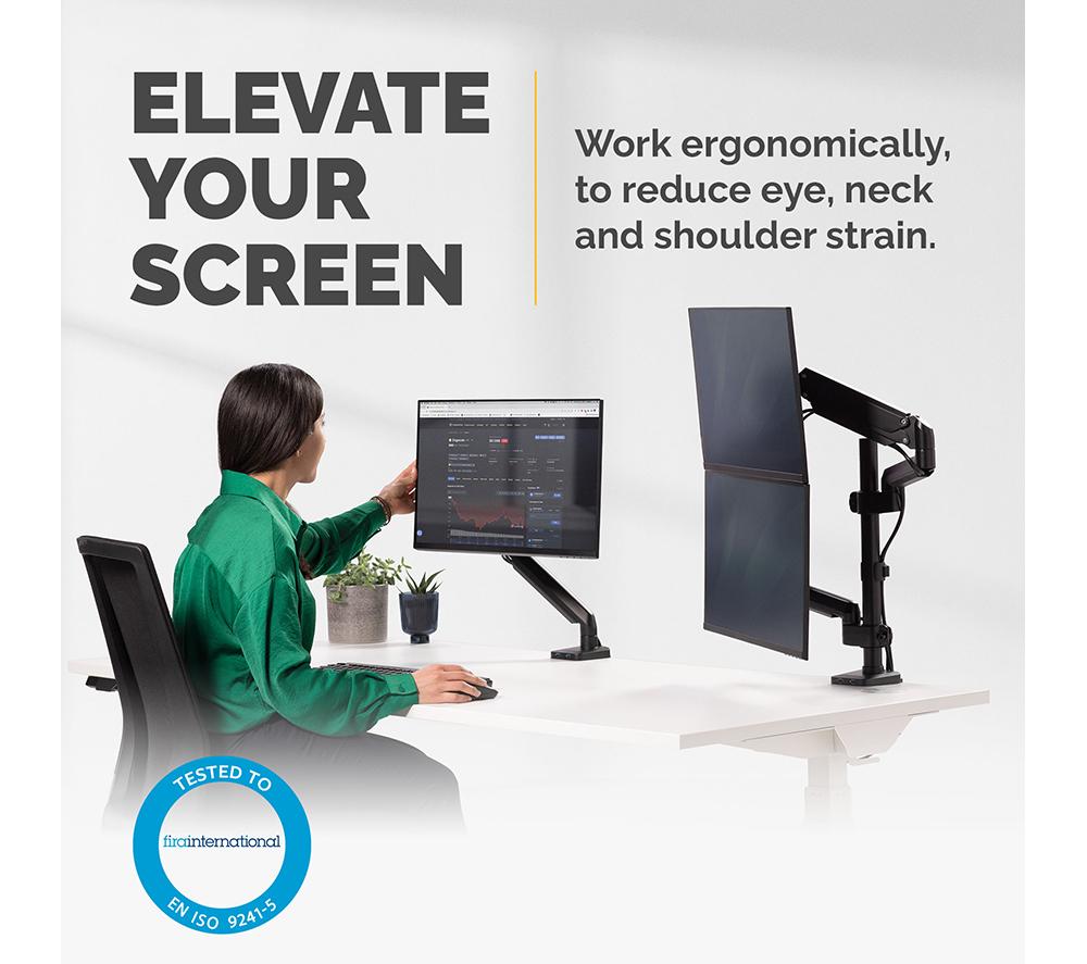 FELLOWES Platinum Series Dual Arm Full Motion 27" Monitor Desk Mount image number 2 of 6