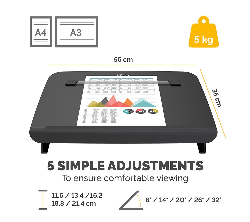 FELLOWES Hana Writing Slant Board - Black image number 3 of 9
