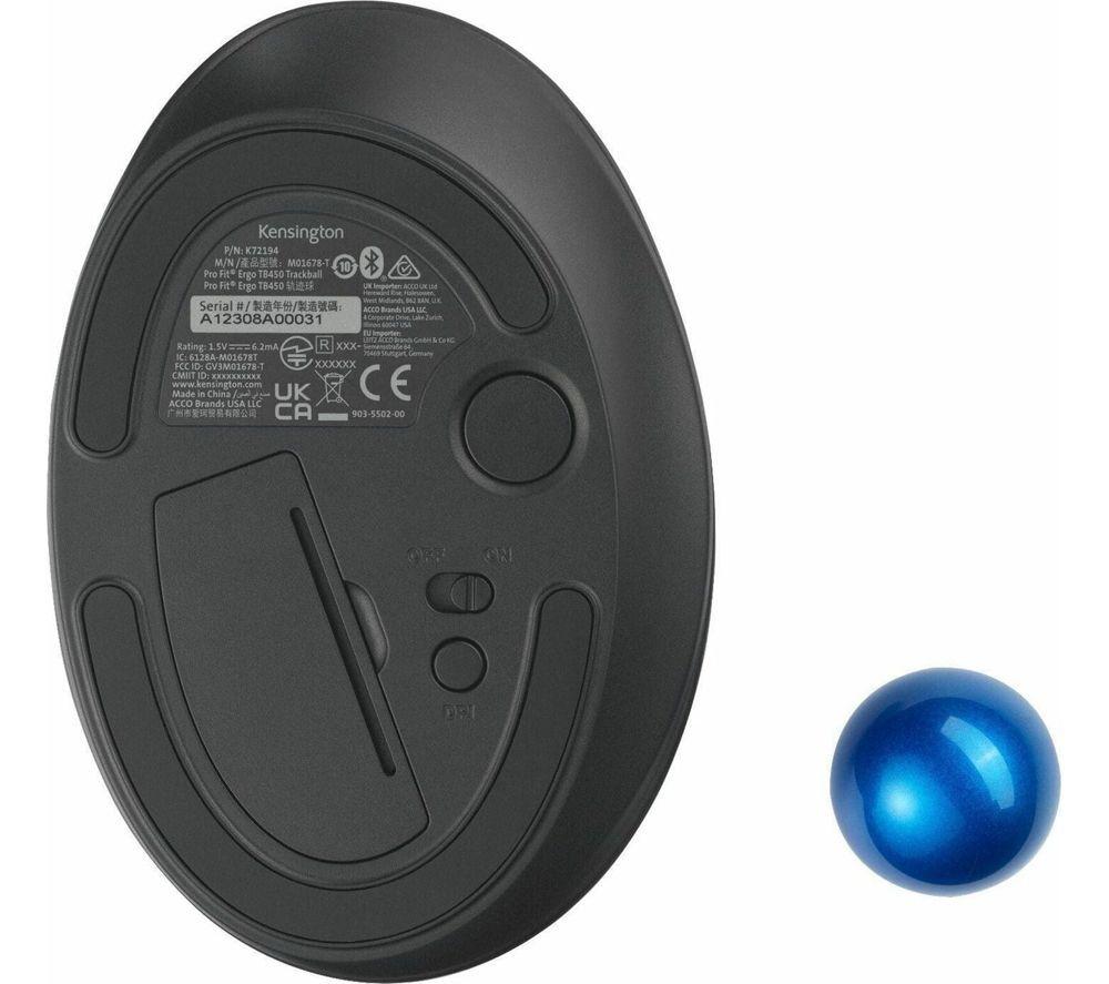 KENSINGTON Pro Fit Ergo TB450 Wireless Optical Trackball - Black image number 4 of 8