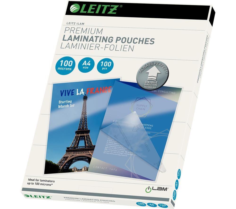 LEITZ iLAM 74800000 100 Micron A4 Laminating Pouches - Pack of 100