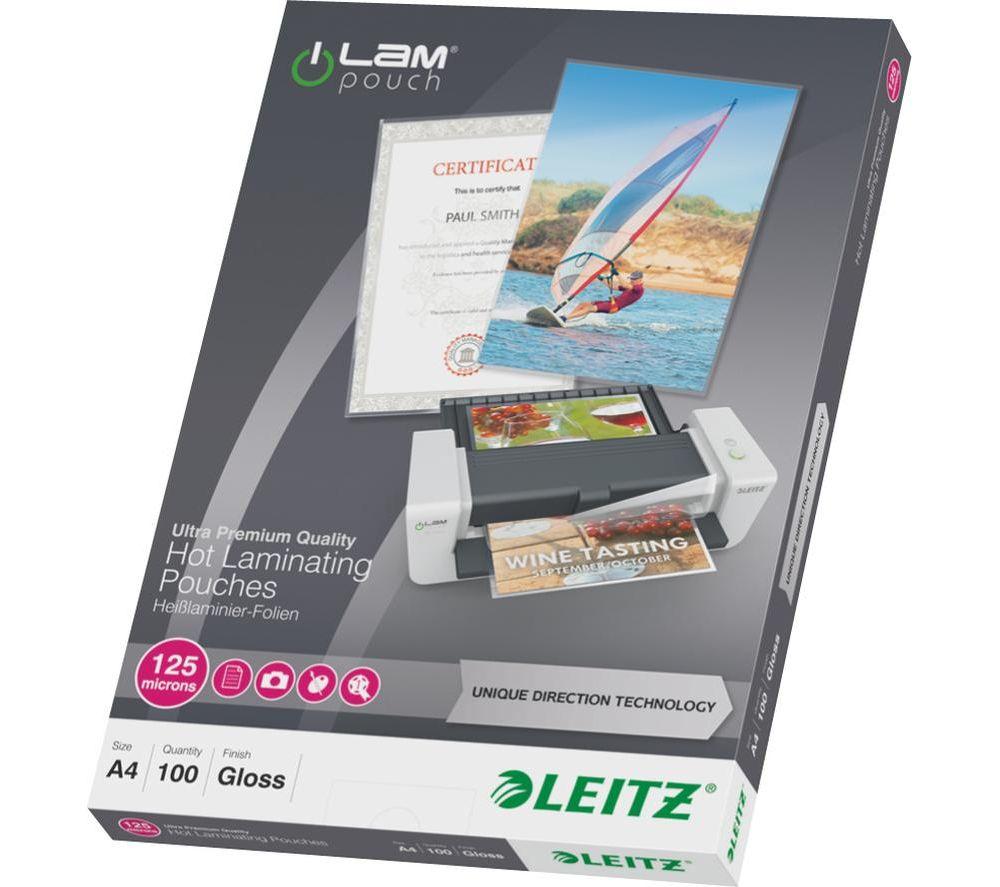 LEITZ iLAM 74810000 125 Micron A4 Laminating Pouches - Pack of 100