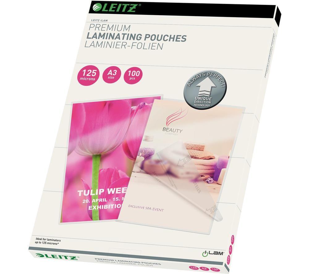 Leitz Ilam 74880000 125 Micron A3 Laminating Pouches - Pack Of 100