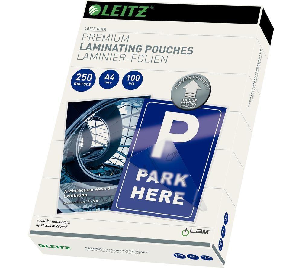 LEITZ iLAM 74920000 250 Micron A4 Laminating Pouches - Pack of 100
