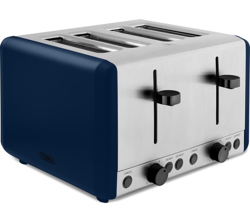 TOWER Sera T20086MNB 4-Slice Toaster - Blue, Blue