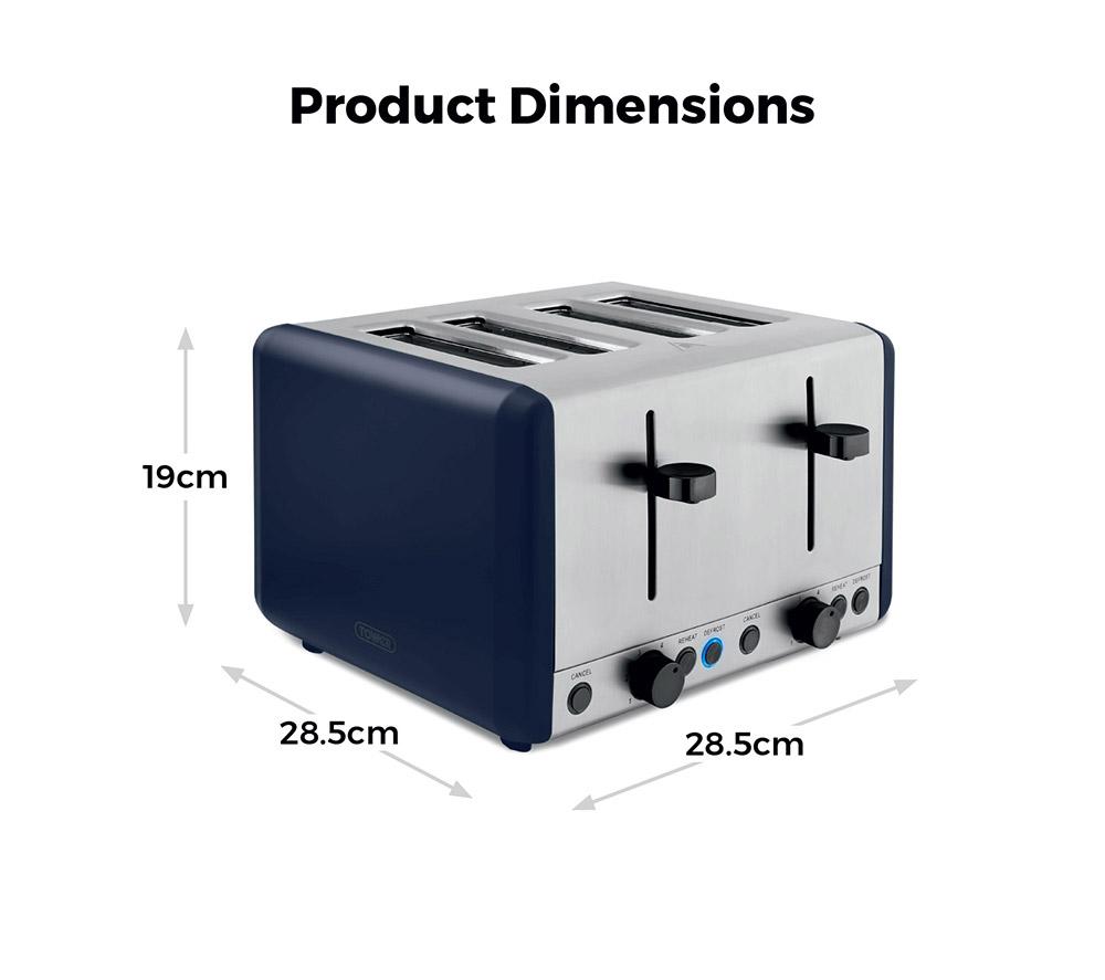 TOWER Sera T20086MNB 4-Slice Toaster - Blue image number 6 of 9