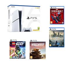 SONY PlayStation 5 Model Group (Slim), Wreckfest, Spiderman 2, Hogwarts Legacy & LEGO Star Wars: The Skywalker Saga - PS5 Bundle