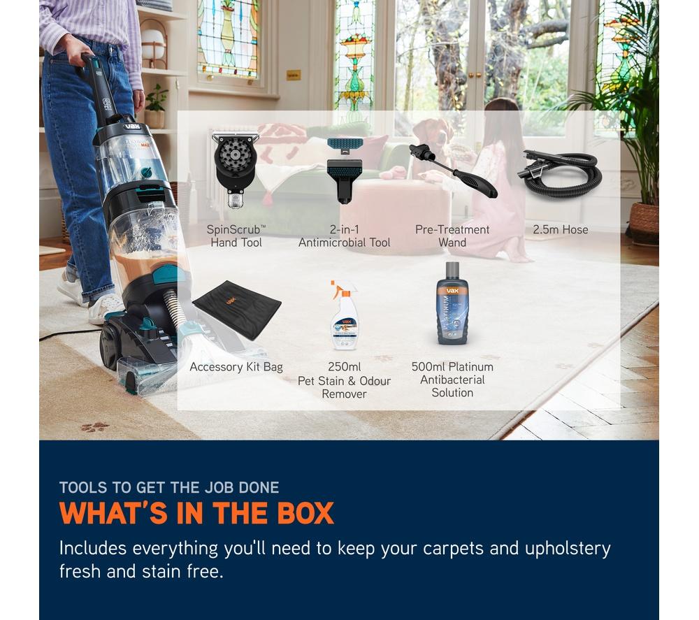 VAX Platinum Power Max Pet-Design Upright Carpet Cleaner - Black & Teal image number 10 of 10