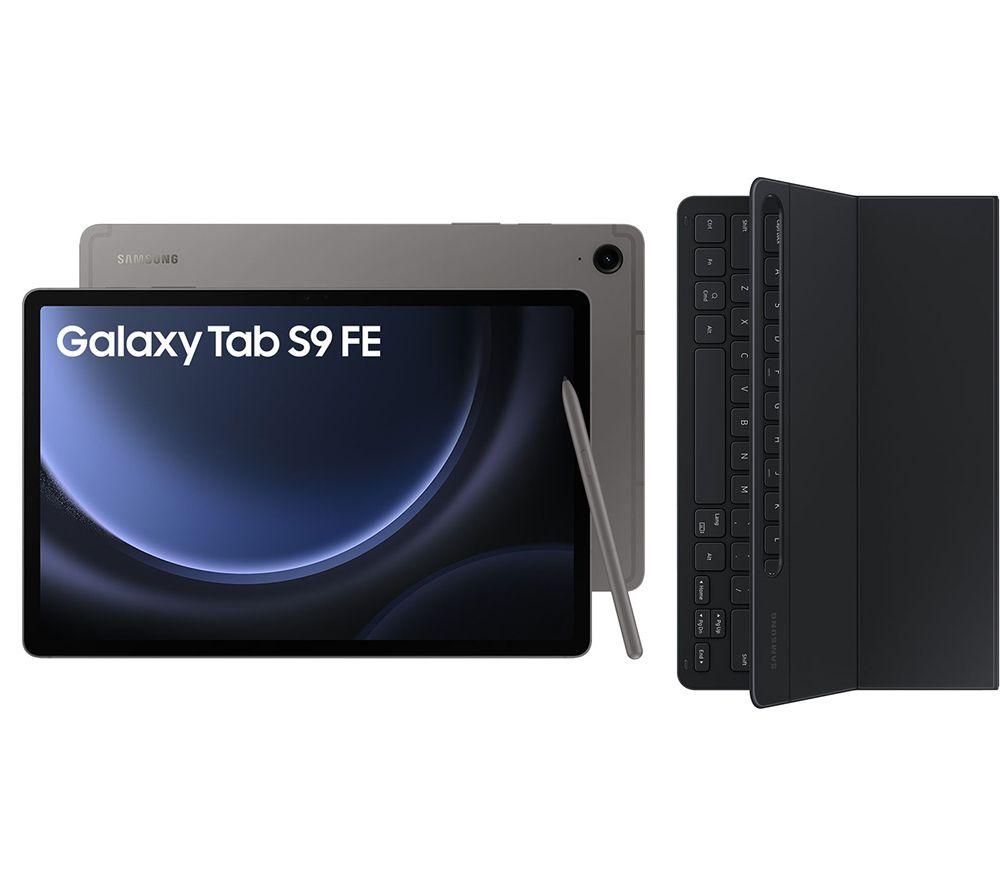Samsung Galaxy Tab S9 FE 10.9 5G Tablet (256 GB, Grey) & Galaxy Tab S9 and S9 FE Slim Book Cover Ke