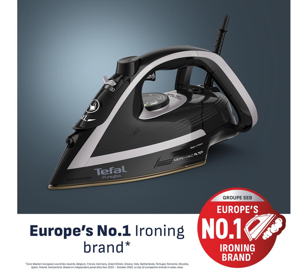 TEFAL Puregliss FV8062G0 Steam Iron - Shady & Black image number 2 of 10