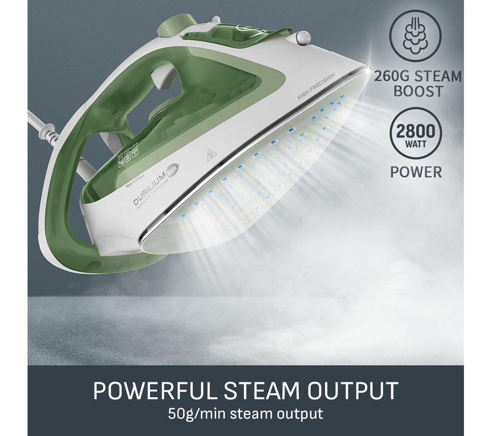 TEFAL Easygliss Eco FV5781 Steam Iron - White & Green image number 3 of 9
