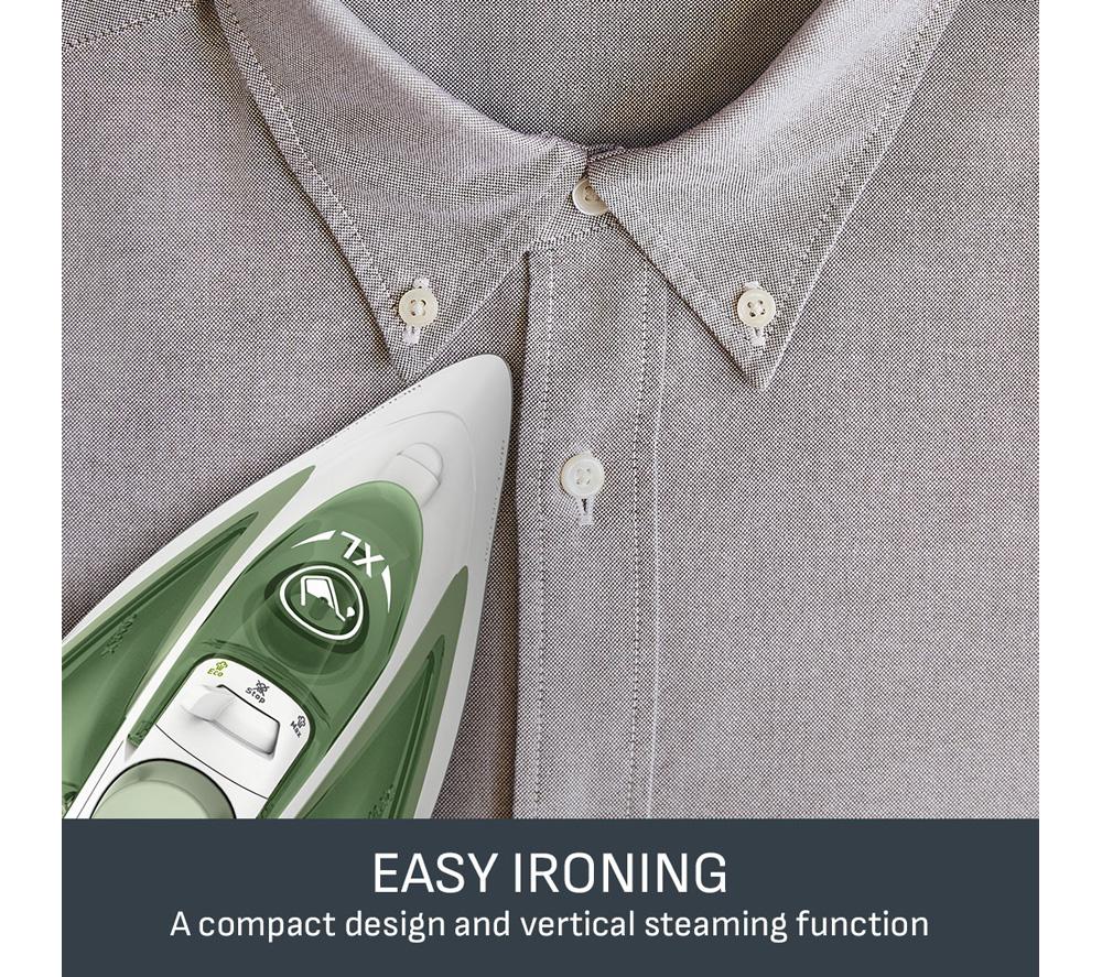 TEFAL Easygliss Eco FV5781 Steam Iron - White & Green image number 7 of 9