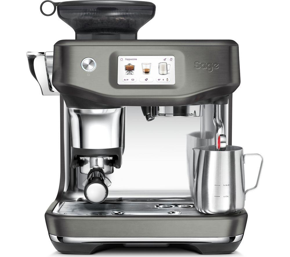 SAGE the Barista Touch Impress SES881 Bean to Cup Coffee Machine - Black Stainless Steel, Stainless 