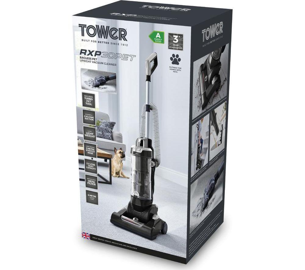 TOWER RXP30PET Upright Bagless Vacuum Cleaner - Silver image number 3 of 3