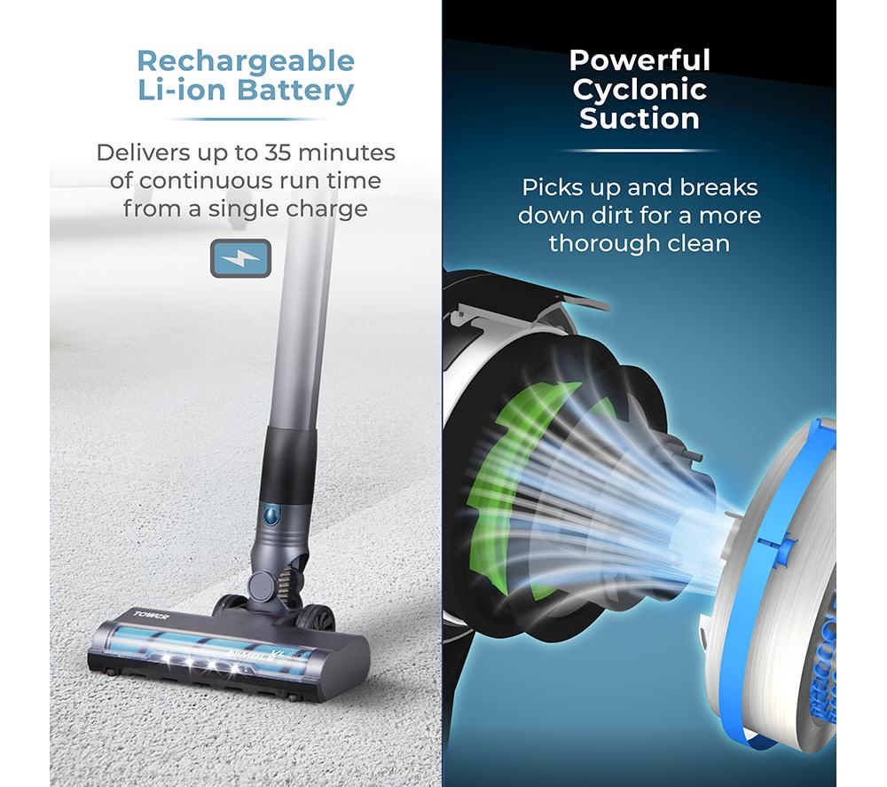 TOWER VL60 NimbleVac Cordless Vacuum Cleaner - Black image number 4 of 11