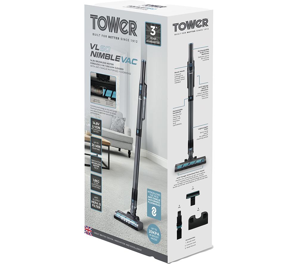 TOWER VL60 NimbleVac Cordless Vacuum Cleaner - Black image number 11 of 11